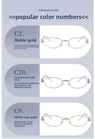 GN0801 Nouvelles lunettes décoratives ovales en métal à monture complète incrustées de diamants, de haute qualité, pour femmes, style célébrité internet, avec verres AC