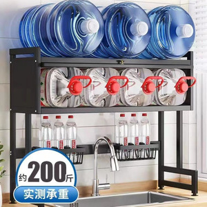 Gabinete Organizador Multicapa Estante de Drenaje de Cocina de 3 Niveles Acero al Carbono Sobre el Fregadero Escurridor de Platos Grande con Tapa - Product Image 5