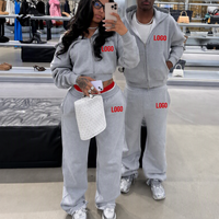 Ensemble de survêtement deux pièces pour femme, comprenant un sweat à capuche court zippé et un pantalon de survêtement, vêtements de créateur personnalisés de haute qualité
