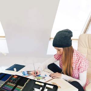 Ensemble <span class=keywords><strong>de</strong></span> fournitures d'art HB 72 pièces pour adultes et enfants, crayons <span class=keywords><strong>de</strong></span> <span class=keywords><strong>couleur</strong></span>, bloc-notes, crayons aquarelle, crayons métalliques pour le <span class=keywords><strong>dessin</strong></span> et l'esquisse - Product Image 6