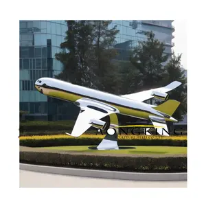 Unique Design Outdoor Modern Large Metal Aircraft Statue Stainless Steel Airplane Sculpture