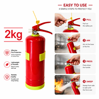 Extincteur à poudre chimique sèche ABC de 2 kg, équipement de lutte contre l'incendie portable, fourni par l'usine