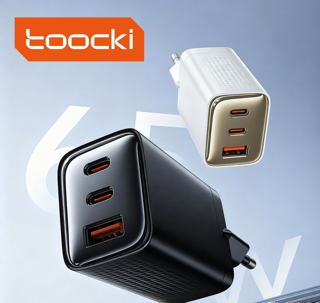 Toocki High-Performance GaN Charger 65W Max Output Charges iPhone 14 to 50% in 22 Mins Wide Protocol Support for Daily Use