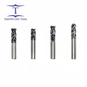 เครื่องกัด CNC HRC55ทังสเตนคาร์ไบด์แข็งแบบ4มุมรัศมีตายเหล็กสแตนเลสปรับแต่ง OEM - Product Image 1