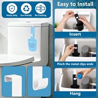 Support de tablettes réglable pour réservoir de toilettes, panier suspendu en silicone avec crochets antirouille, organisateur de pochette pour tablettes de javel