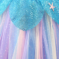 Kostum Tari Putri Duyung Terinspirasi Ariel untuk Anak-Anak, Gaun Tutu Balet Biru-Ungu dengan Bodice Sisik dan Rok Tulle Berkilau untuk Pertunjukan & Pesta