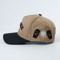 Groothandel Klassieke Twill Op Maat Geborduurde 5-Panel Sportpet Mode Mesh Baseball Pet Stippen Fruitpatroon Oxford Stof Dobby