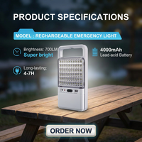 Lanterne de camping LED portable 4000 mAh, longue durée, 700 LM, haute luminosité, rechargeable, lampe de secours LED portative pour l'extérieur