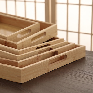 Bamboo <b>Tea</b> <b>Tray</b> Set Rectangular Natural Wood Serving <b>Tray</b> For Home Coffee <b>Tea</b> Japanese Style - Product Image 4