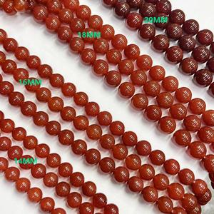 AA+ Beste Kwaliteit 3m 4mm 5mm 6mm 7mm 8mm 10mm 12mm 14mm 16mm 18mm 20mm Rode Chalcedoon Agaat Ronde Gladde Kralen Ca. 380mm/str - Product Image 6