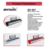 BD MUSIC 61 Keys Portable Electronic Organ Teclado Student Musical Instruments Digital Piano Keyboard on Sale