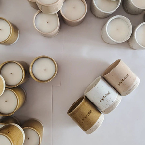 AIKUN Vente en gros Mèche en bois longue durée Cire de soja Tasses en <span class=keywords><strong>ciment</strong></span> Bougies Parfum différent Pot de béton Bougie parfumée avec logo - Product Image 5