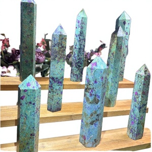 ขายส่งคริสตัล รูบี้ธรรมชาติ คริสตัลปลายแหลม รูบี้ไคยาไนต์ทรงหอคอย งานฝีมือพื้นบ้าน เทคนิคโมเสก สำหรับบำบัดรักษา ของขวัญวันหยุด - Product Image 3