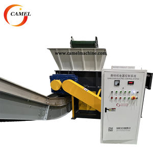 Trituradora de plástico y madera de eje único resistente con cinta transportadora y detector de metales - Product Image 5