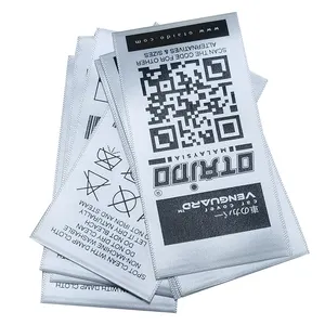 AN-P0009 מכירה לוהטת Qr קוד תווית טיפול נמוכה בגד מחיר בד הדפסת תווית טיפול תוויות סין ספק