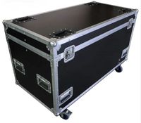 Consola mezcladora de audio profesional portátil personalizada, caja de vuelo, fuente de alimentación de CA activa de madera de aleación para ferias al aire libre