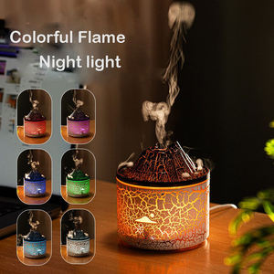 USB Volcano Aroma <strong>Diffuser</strong> 3D Flame 7 Color Lights 180ml Air Humidifier for Household - Product Image 3