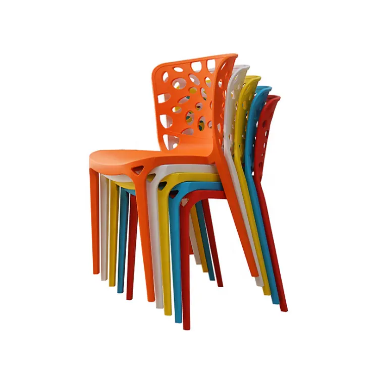 低価格販売Nordic現代のシンプルな格安スタッカブルプラスチック椅子プラスチックシートバック椅子ホット販売