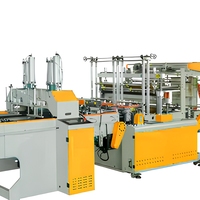 Machine de fabrication de sacs plastiques à grande vitesse entièrement automatique à quatre lignes, découpe à froid et thermoscellage, contrôle servo-moteur complet, pour sacs non imprimés type gilet