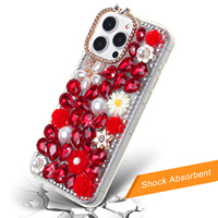 Étui de téléphone portable KINGSOUL luxueux, artisanal, en TPU+PC+verre, avec paillettes 3D en forme de diamant d'eau, aimant, antichoc