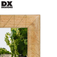 Bingkai Foto Kayu Alami DX Designs dengan Inlay Kayu, Ukuran 4x6, 5x7, 8x10 Inch, Desain Garis Geometris, Bingkai Gambar Kayu untuk Dinding & Meja, Dekorasi Rumah
