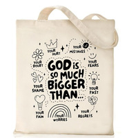 Sac fourre-tout en toile vintage chrétien DLBZ, sac à main inspiré de la Bible, cadeau d'anniversaire pour un ami fidèle, sac de cérémonie religieuse, 34*38cm