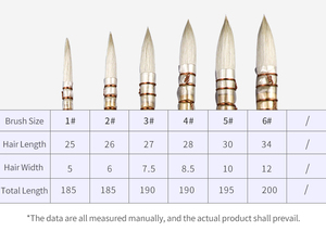 Xin Bowen Vente Chaude Brosse Pas. 6 Moutons Cheveux Tête Ronde <span class=keywords><strong>Aquarelle</strong></span> Peinture À L'huile Acrylique Brosse - Product Image 5