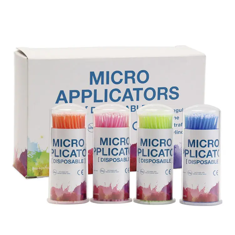 डिस्पोजेबल Microbrush Applicators पलकें बरौनी विस्तार के लिए माइक्रो Applicator ब्रश काजल Wands