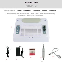 Polisseuse à ongles électrique 5 en 1 avec lampe à LED UV Séchoir à gel Collecteur de poussière-Machine à ongles de salon multifonctionnelle en plastique durable