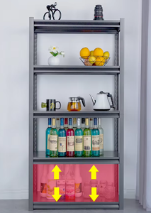 Espositore per oggetti per uso domestico sale magazzino Garage scaffali in ferro multistrato leggero scaffali per ufficio nero - Product Image 2