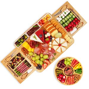 <span class=keywords><strong>Plateau</strong></span> à fromages en bois de bambou naturel avec accessoires Planche à <span class=keywords><strong>fromage</strong></span> charcuterie et ensemble de couteaux avec <span class=keywords><strong>plateau</strong></span> à <span class=keywords><strong>fromage</strong></span> - Product Image 1