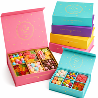 Boîte rigide magnétique étanche pour bonbons avec insert en éponge, plateau de séparation, gaufrage et design écologique pour la présentation de cadeaux alimentaires