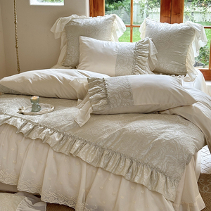Juego de Ropa de Cama de Algodón Boboli Rose, Estilo Francés Coreano, 140 Piezas, con Volantes, para Uso Doméstico - Product Image 3