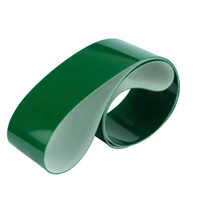 Factory Custom Gegolfd Flexibele Pvc Speciale Luchthaven Groen Cleat Zijwand Rubber Transmissie Riem Top Transportband