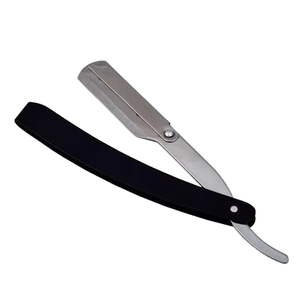 KOUNAIN KN-89658 Stainless Steel <b>Single</b> <b>Blade</b> Straight <b>Razor</b> Plastic Wood Handle Men's Face Body Shaving Barber-Grade - Product Image 1