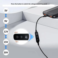 Câble d'alimentation Type C avec convertisseur de tension DC 5V/9V/12V/15V/20V, 8 adaptateurs, câble Type C vers DC