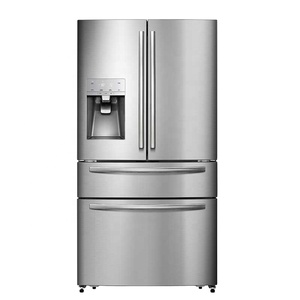 Réfrigérateur à porte française en acier inoxydable 516L avec distributeur d'eau - Product Image 1