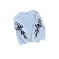 Camiseta Americana Vintage Oscura con Estampado Gráfico Y2K, Manga Larga, Personalizada, Estilo Urbano, Moderna, Holgada, para Hombre