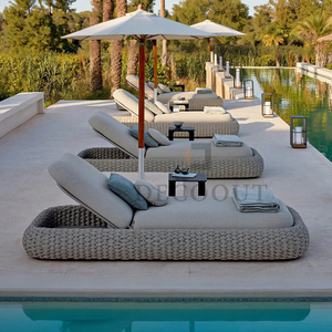 خارج الفندق المتسكع إطار الألومنيوم شرفة فيلا مشمسة الروطان في الهواء الطلق طوي شرفة حمامات الشمس حمام سباحة حديقة صالة كرسي - Product Image 2