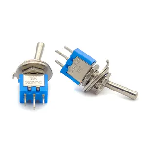 Mini SMTS-102 3pin SPDT ON/ON 6A 125VAC Miniature Toggle Switches BLUE