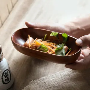 Nampan hidangan kayu, piring Steak kayu dengan tepi terangkat untuk pesta makanan keju makanan pembuka Sushi