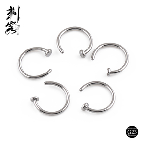 Đánh bóng cao G23 Titan Mũi vòng Vòng mở mũi 20 đo xuyên cơ thể đồ trang sức - Product Image 1