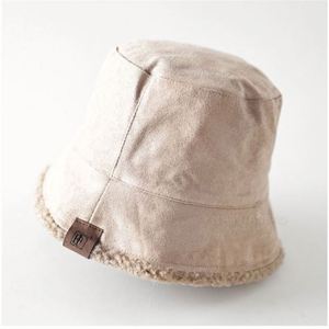 Sombrero de Pescador de Doble Cara con Forro de Gamuza para Mujer, Estilo Simple y Cálido para Primavera y Otoño - Product Image 3