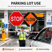 Panneau de signalisation routière mobile portable STOP/SLOW en aluminium réfléchissant, octogonal, type losange, pour la sécurité routière, vente en gros