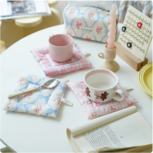 Sottobicchieri in Cotone con Motivi Carini, Tappetini Isolanti per Tavolo, Decorazione Casa, Accessori da Cucina per Tazze - Product Image 6
