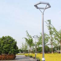 Farola Solar de Aluminio para Jardín, Lámpara LED Cuadrada para Exteriores, 3 Metros de Altura, IP65 Impermeable, Iluminación Residencial para Carreteras, 50000 Horas de Duración