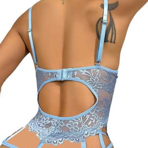 Conjunto de Lencería y Body de Encaje Entallado con Pierna Envolvente Estilo de Moda 2024 para Mujer - Product Image 5