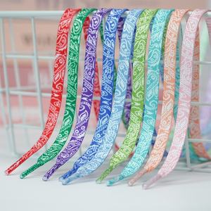 Cordones de poliéster planos con estampado floral degradado colorido personalizado de 8 mm, cordones multicolor para zapatillas de hombre y mujer, venta al por mayor - Product Image 4