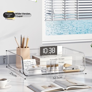 Étagère de rangement de fichiers classique empilable en PET transparent, support de bureau, organisateur de table pour livres et papier A4 - Product Image 6