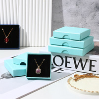 Caja de Joyería Cuadrada de Cartón con Tapa y Base de 1.6CM para Collar, Pulsera, Pendientes y Anillo